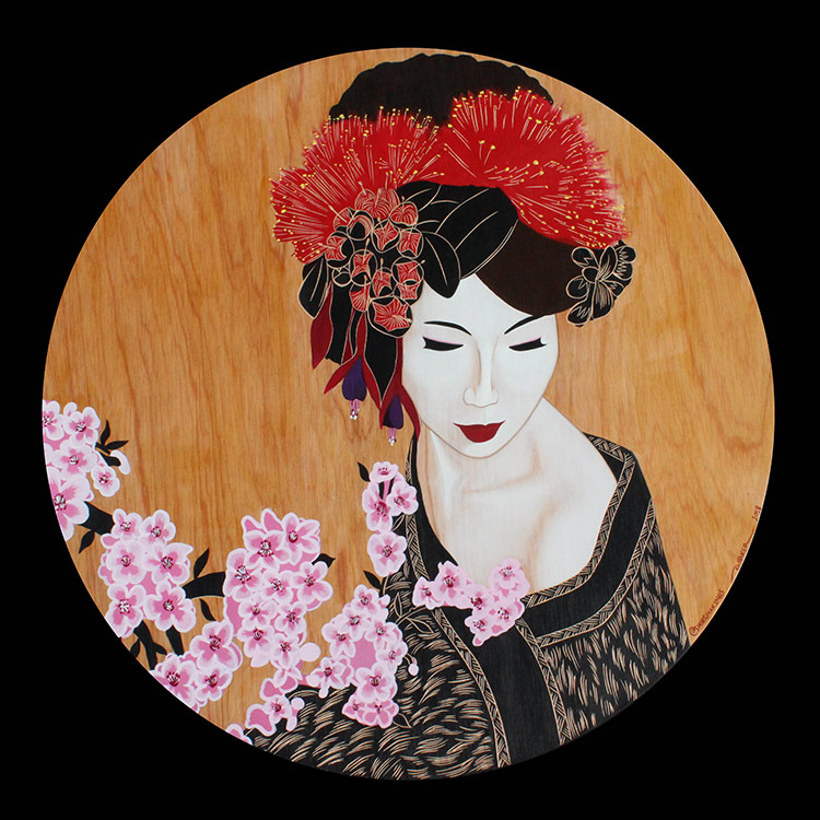 Pohutukawa and Sakura Geisha - Print